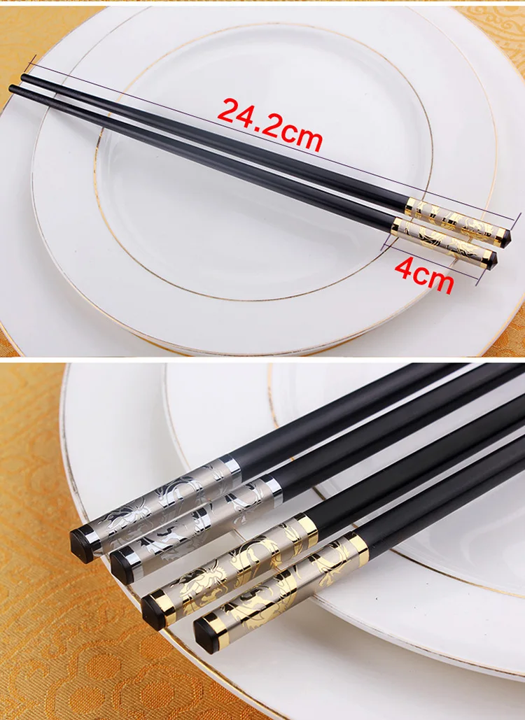 Luxury Chopsticks Chopsticks Cutlery Dishware Black Chinese For J9N6 Style V7L3